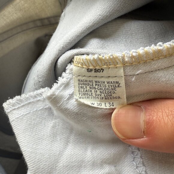 Vintage Levi's 505 White Tab Light Gray Jeans Pants Actual 29x27 Straight Leg - Picture 3 of 8
